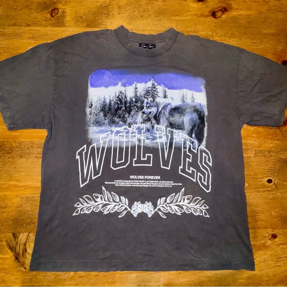 Darc Sport Wolves Club Premium Vintage Gray Men's Wolf Graphic T-Shirt XL